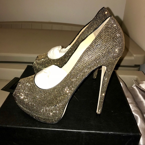 Giuseppe Zanotti Metallic Peep Toe Platform Heel - Picture 3 of 6